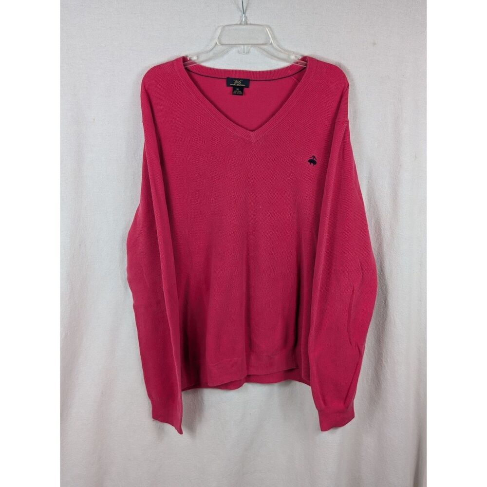 Brooks Brothers 346 V-Neck Sweater Linen/Cotton Pinkish Men's Size XL